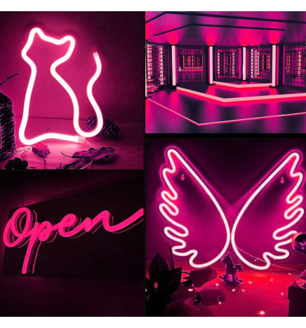 Neon LED - 5 metri - ROSA - LED 6mm - 12V - Taglio 2,5cm