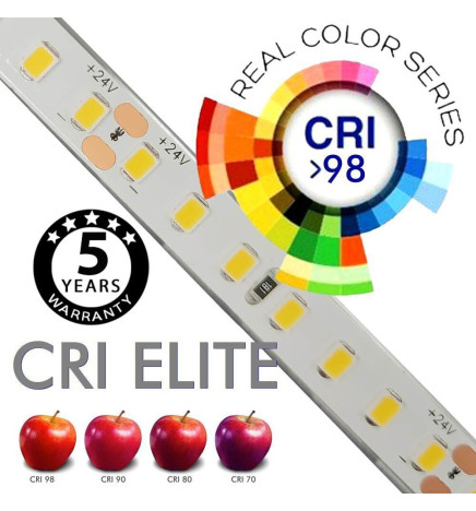 Tira LED 24V | CRI ELITE |240 LED/m | 5m | SMD2835 | 1600Lm |11W/M | CRI98 | IP20