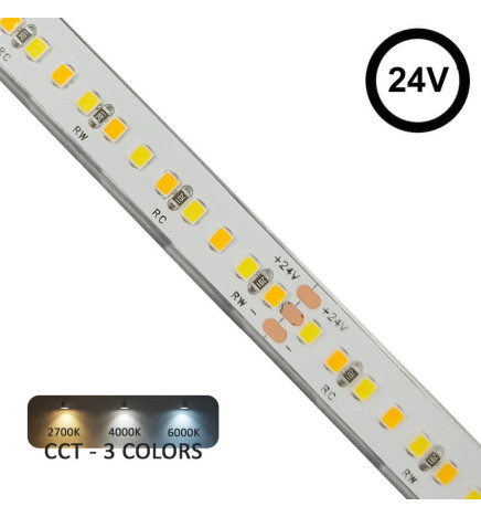 LED-strip 24V | 240xLED/m | 5m | SMD2025 | CCT | 10W/M | IP20