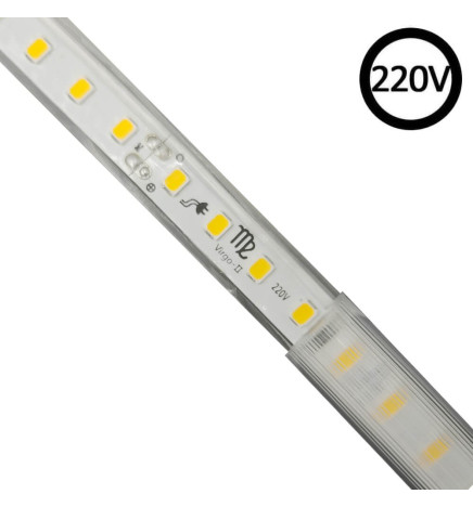 Striscia LED 220V | TAGLIO PERSONALIZZATO | 120LED/m | 50m | SMD 2835 | 800Lm | 8W/M | CRI90 | IP65| Taglia 50cm