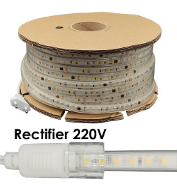 LED-strip 220V | CUT TO MÄTNING | 120LED/m | 50m | SMD 2835 | 800Lm | 8W/M | CRI90 | IP65 | Klipp 50cm