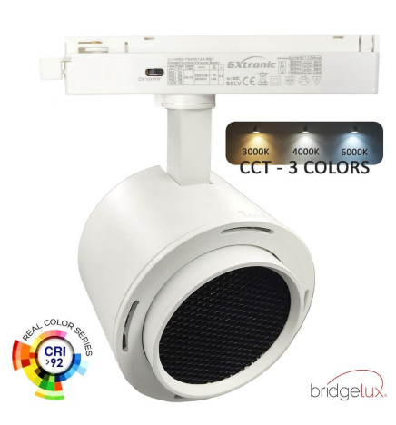 LED-Strahler - 1-Phasen- 40W-26W - ROME - GxTronic-Treiber - Einstellbare Optik 24º-60º -UGR13- CCT