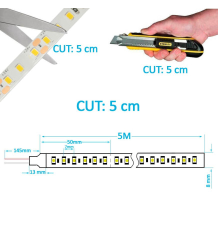 LED Strip 24V | CRI ELITE | 240 LED/m | 5m | SMD2835 | 1600Lm |11W/M | CRI98 | IP20