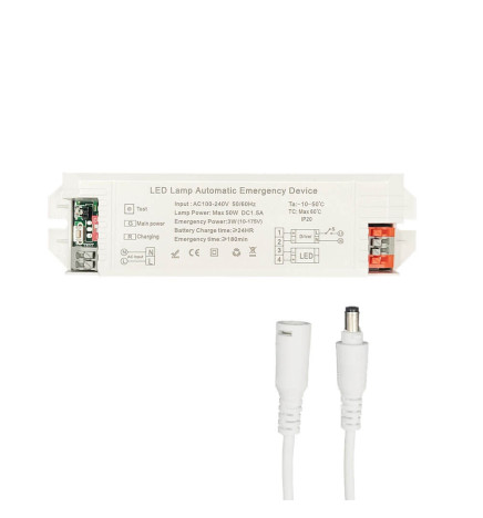 NØDSSITUASJON Transformasjon sett for LED-lys - Max.50W