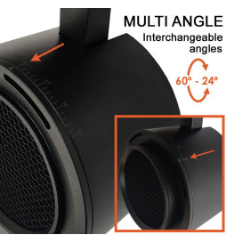 Spot LED Triphasé - 40W-26W - ROME - Driver GxTronic - Optique réglable 24º-60º - UGR13 - CCT - Couleur sélectionnable