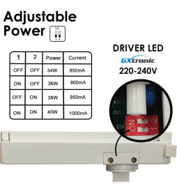LED-Kohdevalo - 1-vaiheinen -  40W-26W - ROOMA - GxTronic-ohjain - Säädettävä optiikka 24º-60º - UGR13 - CCT