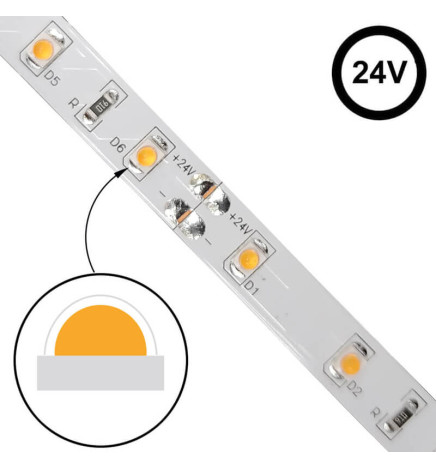 Ruban LED 24V | 60xLED/m | 10m | SMD2025 | 30º | 10W/M | IP20 | CRI90