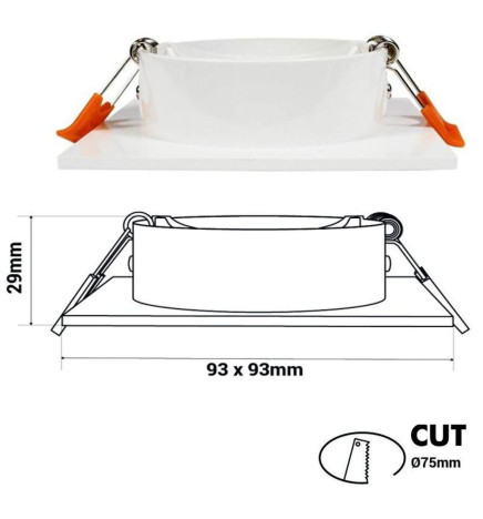 Einstellbarer Quadratischer Kreisring für  GU10
