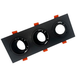 SVART Ramring - TRIPPEL - justerbar för GU10