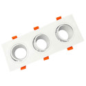 WHITE Frame Ring - TRIPLE - adjustable for GU10