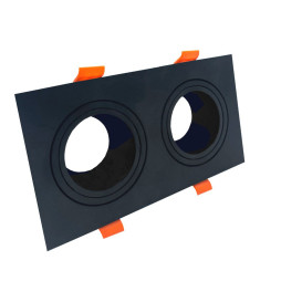 schwarz Ringrahmen - DOPPEL - einstellbar für GU10