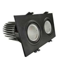 Downlight LED 30W - Ajustável - PRETO Dobro - CRI+92 - UGR13