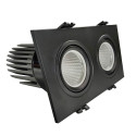 LED Downlight  30W - Justerbar -  SVART - Dobbelt - CRI+92 - UGR13