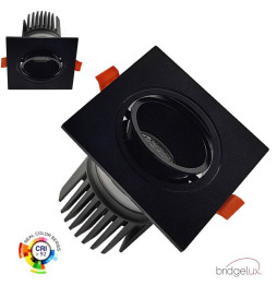 Downlight LED Quadrado 15W - Orientável -  PRETO - CRI+92 - UGR13