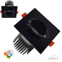 LED Downlight Fyrkantig 15W - Justerbar - SVART -CRI+92 - UGR13