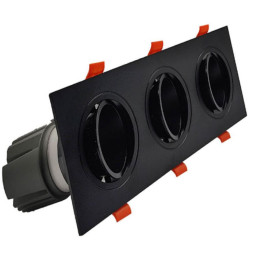 LED-Alasvalo 45W  - Säädettävä - MUSTA - Kolminkertainen - CRI+92 - UGR13