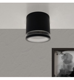 Plafonnier LED noir pour GU10 - IP65