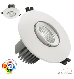 LED Downlight Cirkulär 15W - Justerbar - VIT - CRI+92 - UGR13
