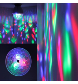 LED-pære E27 3W RGB Disco