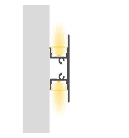 Profilé en aluminium modèle DOUBLE LUMIÈRE  - 2 mètres