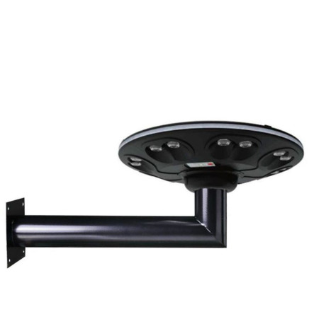 Suporte de poste para Farol Solar  - para Parede - Aço - Preto - 50 cm