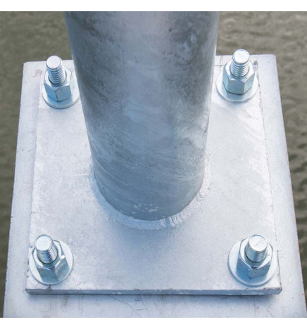 Template 220x220 + 4 -Floor Anchor Bolt for Column Street lamp - Steel - 40cm