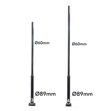 Søjle BRUXELLES - Sort - 3 meter - 4 meter