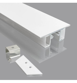 Profil Aluminium - BLANCO - doppelte Lichtleiste - 2 Meter