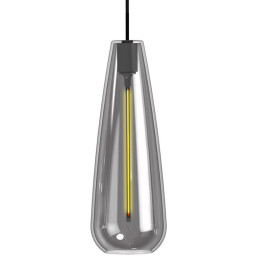 Luminária Pendente LED de Filamento - Vidro Fumê - 4W - Âmbar