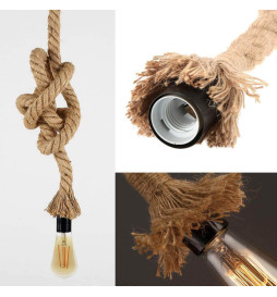 Lámpara Colgante Cuerda Lino E27