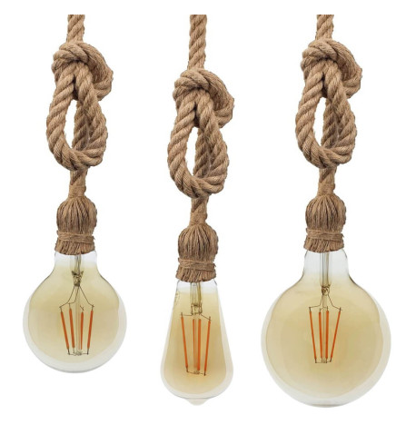 Lámpara Colgante Cuerda Lino E27