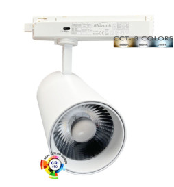 LED-Spotlight 40W - 34W NEW MAYA Vit Enfas-Skena - CCT - CRI+92 - UGR13 - HÖGT LUMEN 140Lm/W