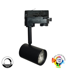 Foco Trilho LED 8W Trifásico - PRETO - Dimável Triac - 24º - ALTO LÚMEN 150Lm/W - IRC+98
