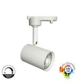 LED Rail Spotlight 8W Single Phase - WHITE - Dimmable Triac - 24º - HIGH LUMEN 150Lm/W - CRI+98