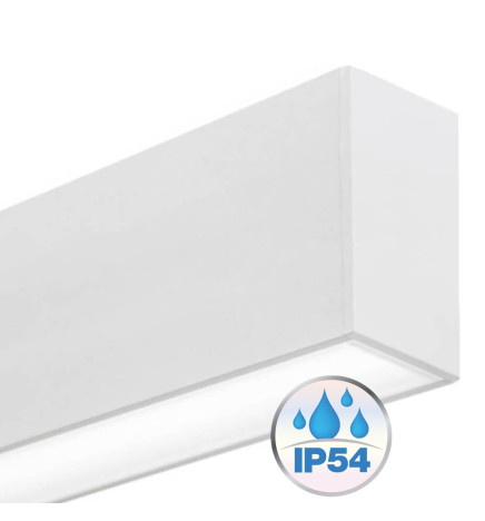 Lineare LED - Deckenaufbauleuchte - MÜNCHEN WEISS - 0.5m - 1m - 1,5m - 2m - IP54 - Dimmbar