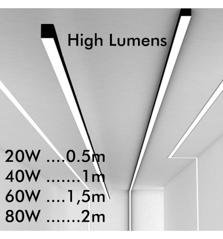 Linear LED Batten - MUNICH BLACK - 0.5m - 1m - 1.5m - 2m - IP20