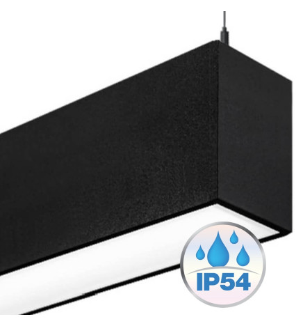 Linjär lampa LED - hängande - MÜNCHEN SVART - 0,5 m - 1m - 1,5m - 2m - IP54 - dimbar