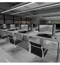 Lampe linéaire Suspension - MUNICH ARGENT - 0,5m - 1m - 1,5m - 2m - IP20