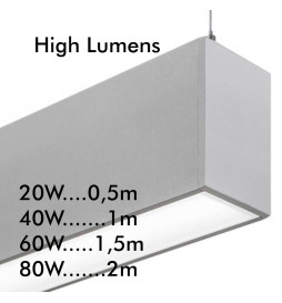 Lineær lampe - anheng - MÜNCHEN SØLV - 0,5m - 1m - 1,5m - 2m - IP20
