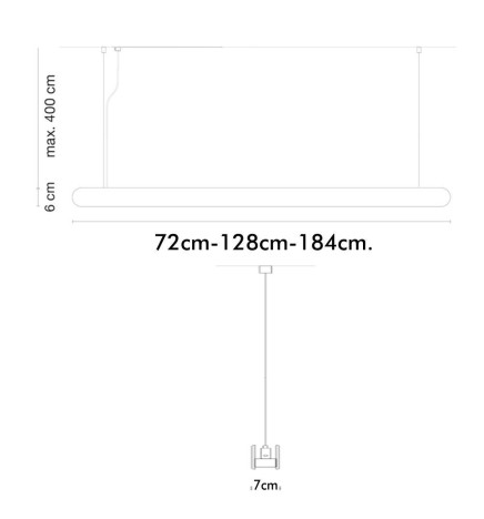 Linear Lamp Pendant LED - MUTE - 72cm - 128cm - 184cm - IP54