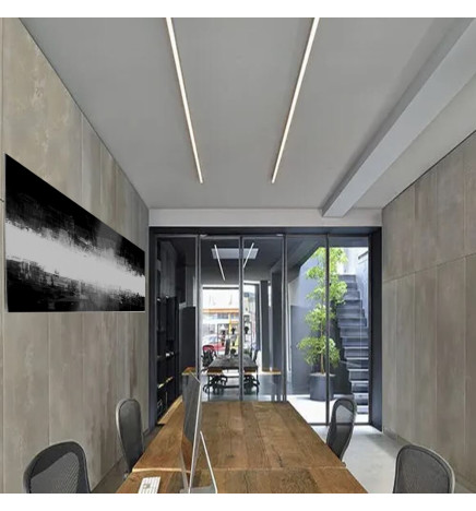 Régua linear LED - MUNIQUE MINI PRETO - 0,5m - 1m - 1,5m - 2m - IP54