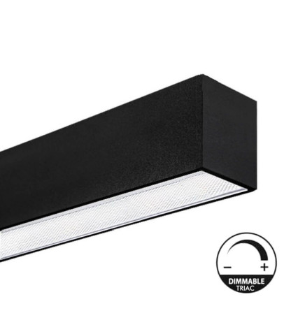Régua linear LED - MUNIQUE MINI PRETO - 0,5m - 1m - 1,5m - 2m - IP54