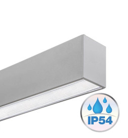 Régua linear LED - MUNIQUE MINI PRATA - 0,5m - 1m - 1,5m - 2m - IP54