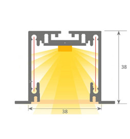 Lineare LED -  Einbau -  MOSKAU MINI SCHWARZ - 0,5 m - 1 m - 1,5 m - 2 m - IP54
