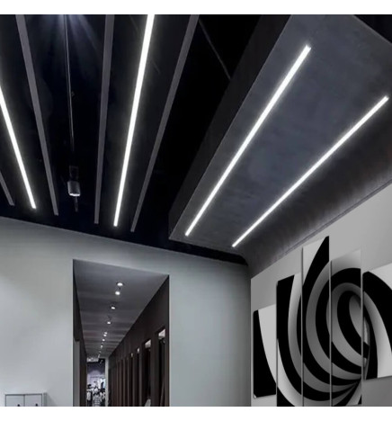 Apparecchio Lineare LED - Incasso - - MOSCA MINI NERO- 0.5m - 1m - 1.5m - 2m - IP54