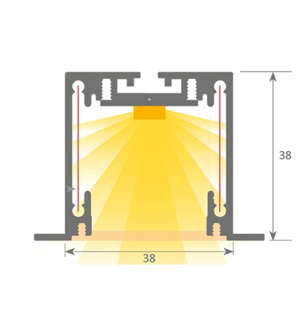 Lineaarinen valaisin - LED - upotettava  - MOSKOVA MINI HOPEA - 0,5 m - 1 m - 1,5 m - 2 m - IP54