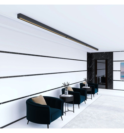 Lineare LED - Deckenaufbauleuchte - ANTONIUS Schwarz - 0,5 m - 1m - 1,5m - 2m