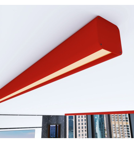 Lineare LED - Deckenaufbauleuchte - ANTONIUS Tomatenrot - 0,5 m - 1m - 1,5m - 2m