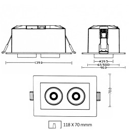 Foco Empotrable Rectangular LED 12W Ajustable y Direccionable - CCT