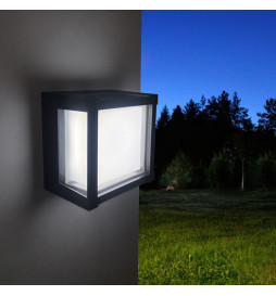 Quadratische schwarze Wandleuchte 15W Outdoor IP65 - MALMO - CCT wählbare Farbe